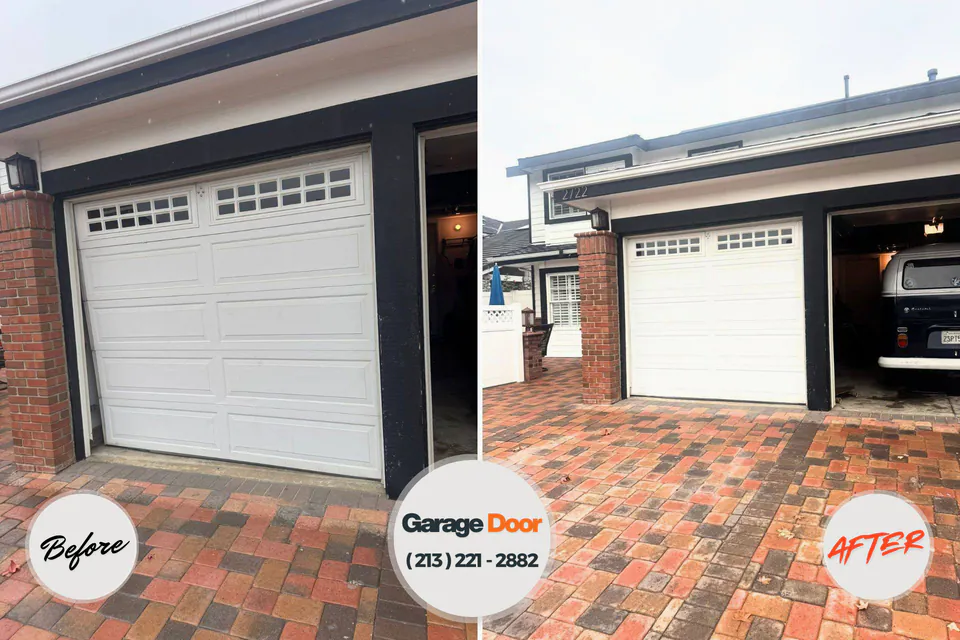 Before and after: garage door spring repair St. Clairsville, OH